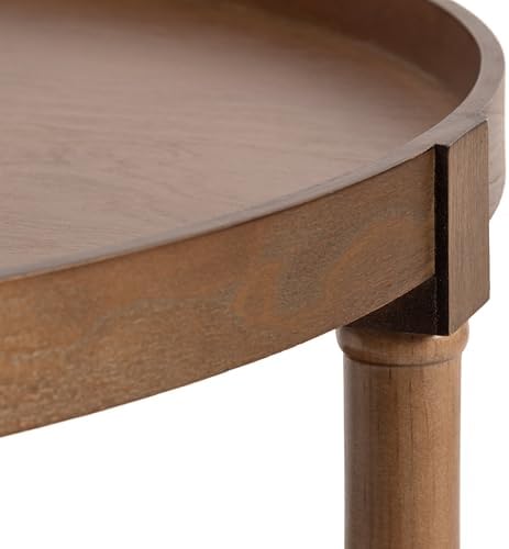 Kate and Laurel Bellport Tiered Round Coffee Table; 29 x 29 x 21; Rustic Brow...