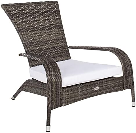 SAFAVIEH Outdoor - Edna 3-Piece Lounge Set - Grey Brown & White - Steel F...