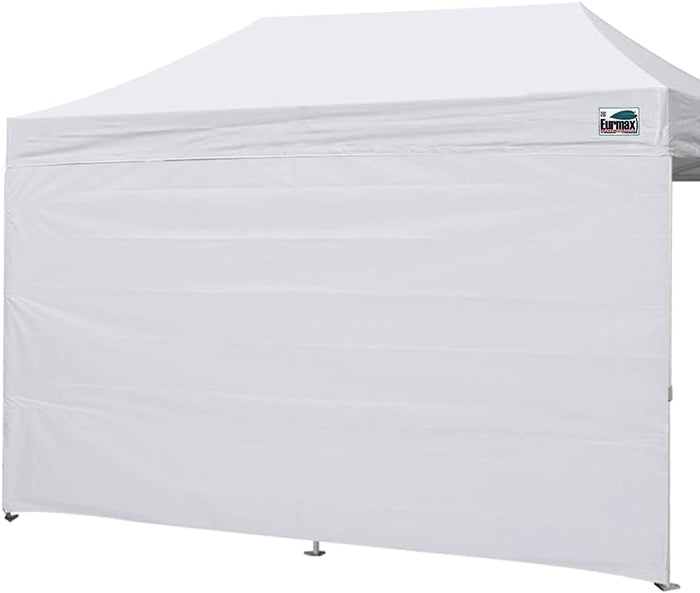 Eurmax USA 10x20 Pop Up Canopy SunWall-UV Protection for Tents,Blocks Sunlight&Wind,Water Resistant Side Wall Only,Easy Hook & Loop Installation,Fit for 20FT Straight Leg Shelters&Gazebo,White