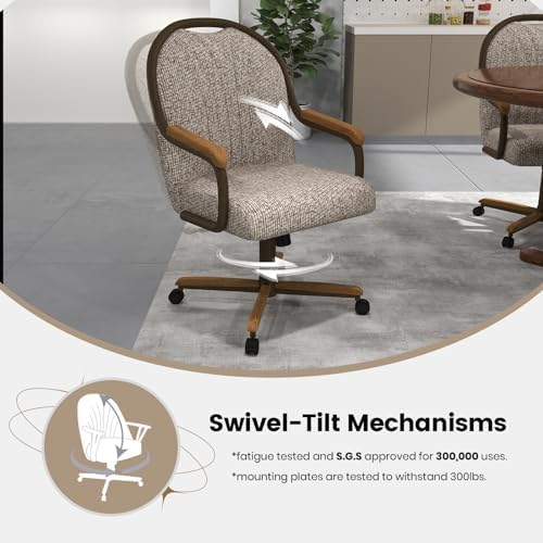 Chromcraft D7775 4pc Swivel Tilt Kitchen Dining Chair - Bronze-Chestnut