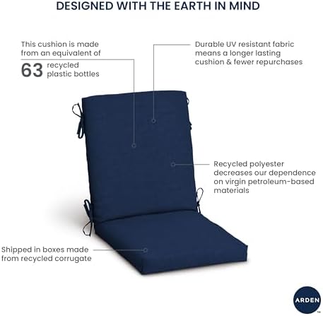 Arden Outdoor Dining Chair Cushion, 20x44, Peacock Blue Green