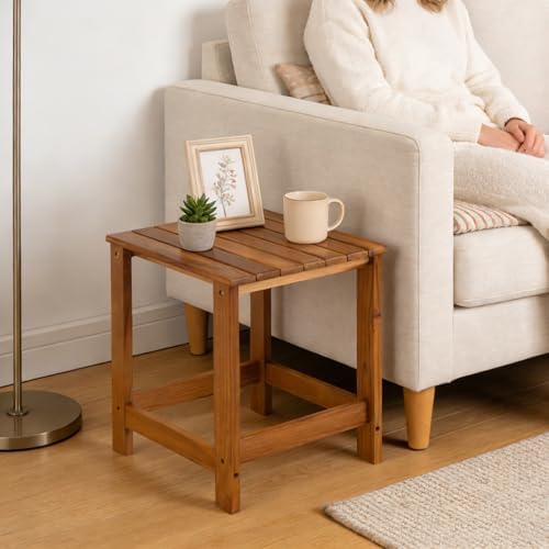 Utoplike Teak Outdoor Side Table for Patio, Adirondack Sides Tables
