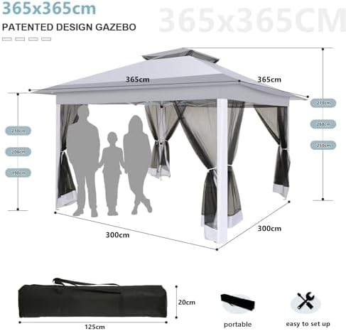 COBIZI 12x12 Pop up Gazebo on Clearance with Mosquito Netting, Carpas para Pa...