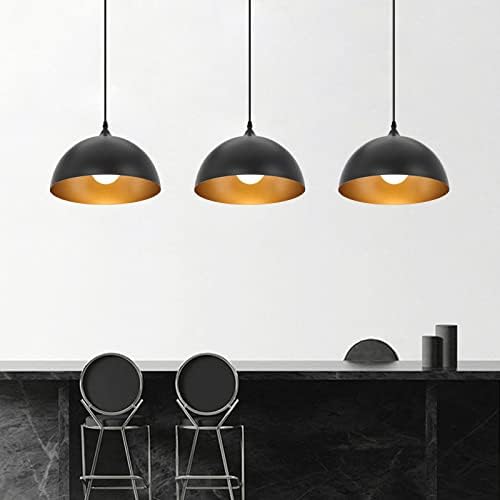 Industrial Pendant Light Fixtures,11.8" Black Dome Pendant Lights,Adjust...