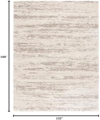 SAFAVIEH Hudson Shag Collection Area Rug - 11' x 15', Ivory/Beige, Ge...