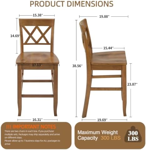 DUHOME Counter Height Bar Stools Set of 2, 24" H