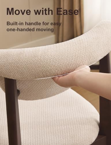 30" Counter Height Bar Stools Set of 2, Solid Wood Legs, Cream White