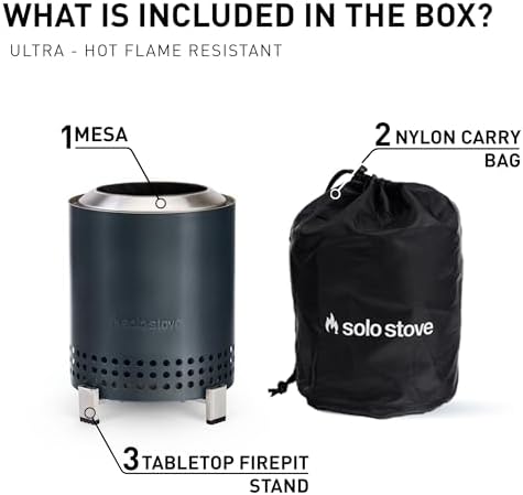solo stove mesa, 5.1 inch tabletop fire pit shown in use