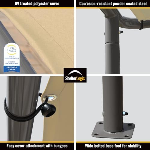 ShelterLogic Solano 10' x 6' Outdoor Gazebo Canopy, Slanted Roof Shad...