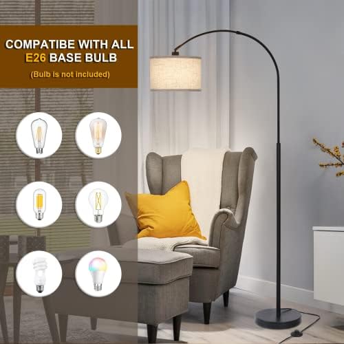 Seaside village Arc Floor Lamps for Living Room, Modern Standing Lamp with Ad...