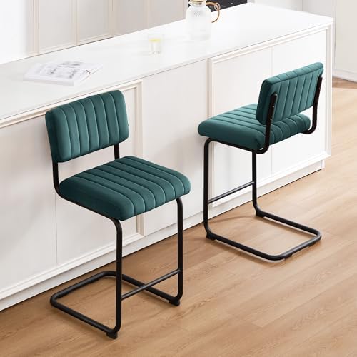 ONEVOG 24.6'' Counter Height Bar Stools Set of 2, Mid-Century Modern ...