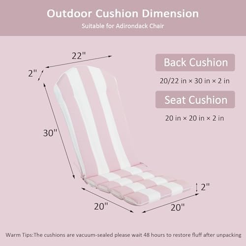 COZYVIDA 50"x20" Adirondack Chair Cushions Set of 2,Outdoor Rocking...
