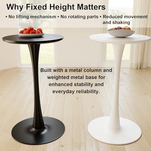 Modern Tulip Round Bar Table, 41” Height Bistro Pub Table, Height Cocktail Ba...