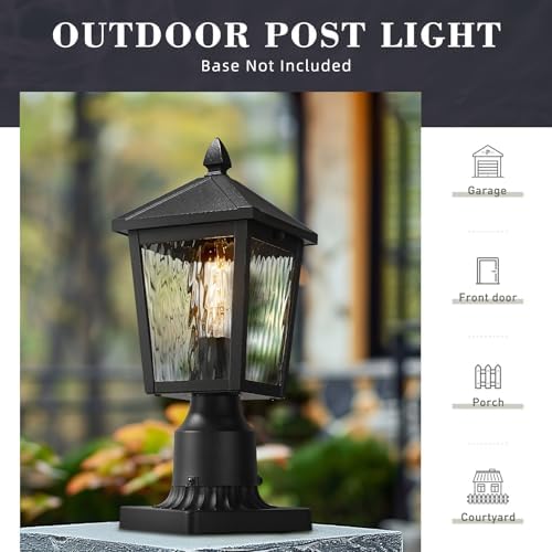 zeyu 13.6 Inch Outdoor Light Fixture for Post, Exterior Post Light Fixtures f...