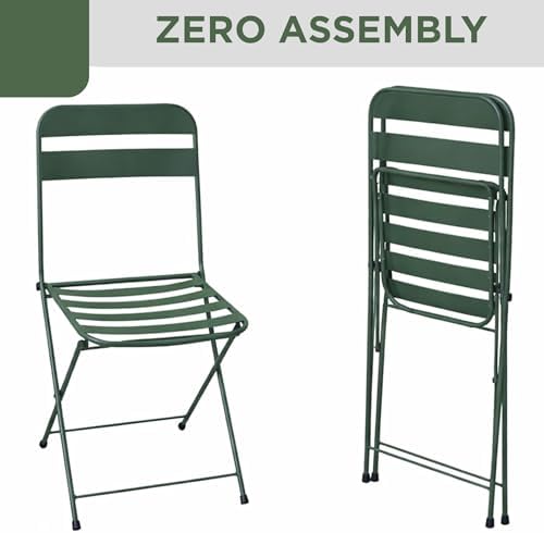 Alpine Corporation VTFAM168A-GN 3-Piece Green Metal Folding Bistro Set – 20&q...