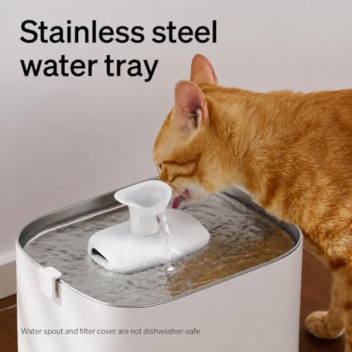 PETLIBRO Upgrade Cat Water Fountain Stainless Steel Tray, Dockstream 2 Cat Fo...