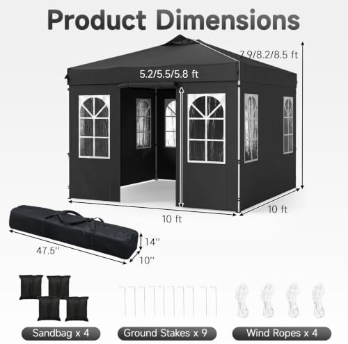 Tangkula 10x10 FT Pop Up Canopy with Center Lock