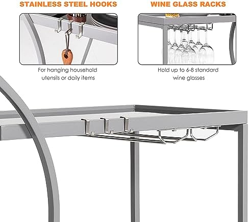 NUU GARDEN Outdoor Bar Table with Rolling Wheels, Outdoor Bar Cart Patio Wick...