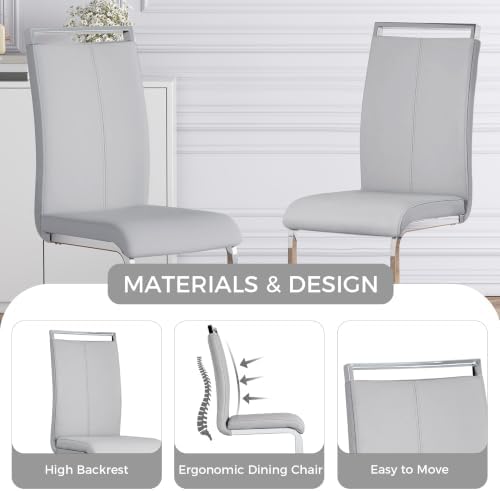 Baysitone Modern Dining Chairs Set of 4, Side Room Chairs, Kitchen with Faux ...