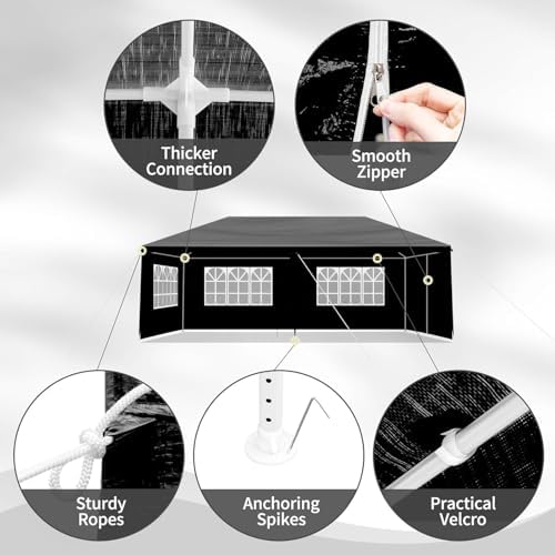 10x20 FT Party Tent, Outdoor Wedding Tents for Parties, Canopy Event Tent wit...