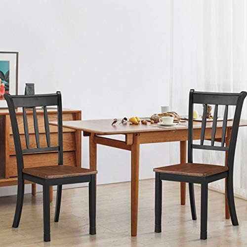 GIANTEX Wood Dining Chairs Set of 4, Armless Kitchen Chairs