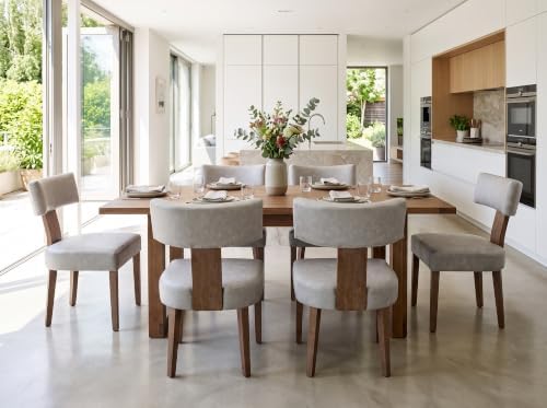 RIVOVA Mid Century Modern Dining Chairs Set of 4 PU Leather Upholstered Side ...