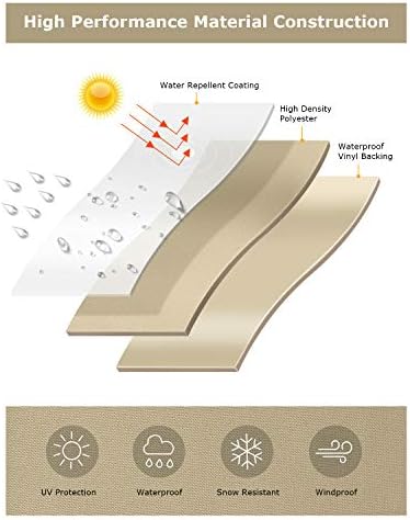 SunPatio Heavy Duty Outdoor Daybed Cover, 75" Dia x 35"/16” H, Beige