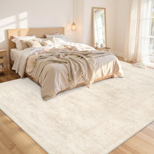 8x10 Area Rugs Living Room: Bedroom Washable Carpet Retro Beige