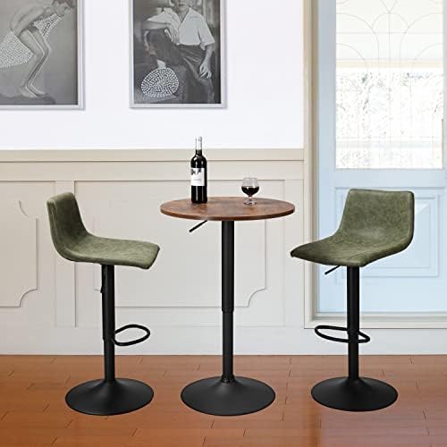 Finnhomy Bar Stools Set of 2 Counter Height, Swivel Barstools with Footrest a...