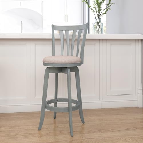 Hillsdale Furniture Savana Wood Bar Height Stool, 30" high, Blue Wire Brush