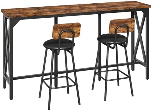CHOEZON Bar Table and Chairs Set, Counter Height Table and Chairs, with X-Sha...