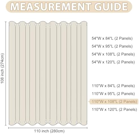HDCAXKJ Waterproof Outdoor Curtains for Patio with Zipper Top & Bottom Gr...