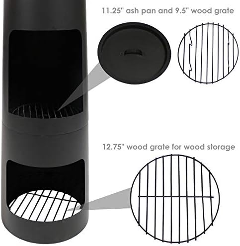 Sunnydaze Chiminea Outdoor Fireplace - Chiminea Fire Pit with Poker and Cover...
