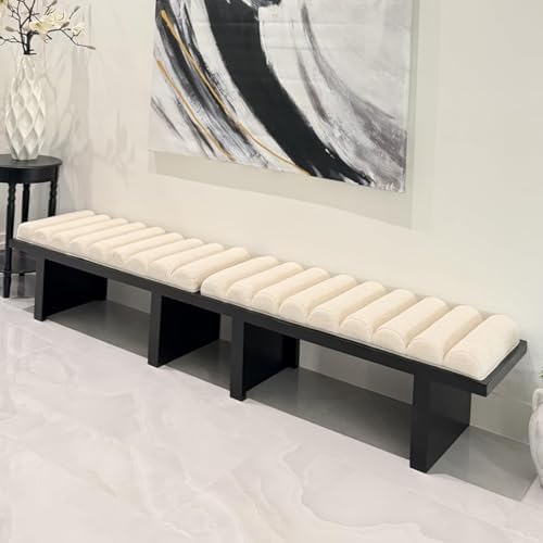 Ya-Home Modern Bedroom Bench, 47 Inch Upholstered End of Bed Bench Padded Ent...
