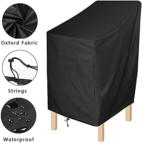 ANMINY Stackable Outdoor Patio Chair Covers, 27"L x 27"W x 49"...