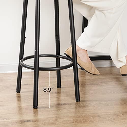 HOOBRO Bar Stools, Set of 2 Bar Chairs, Kitchen Round Height Stools with Foot...