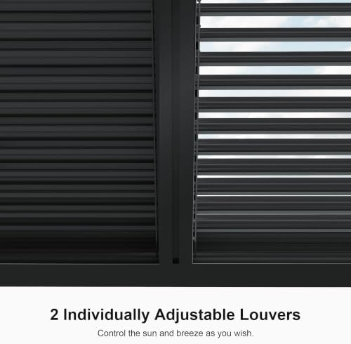PURPLE LEAF Louvered Pergola 11' x 14' 94AS with Two Adjustable Roof ...