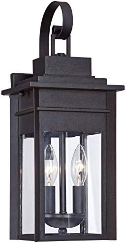 Bransford 17" Black-Gray Traditional Outdoor Lantern Wall Light Fixture