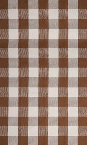 Fall Decor Buffalo Plaid Outdoor Rug 3x5 Ft Coffee and White Checkered Area R...