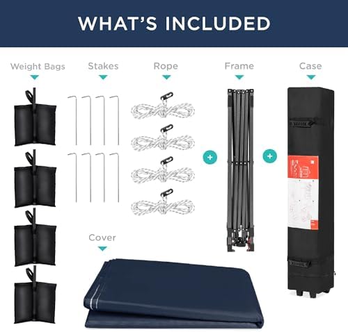 Best Choice Products 10x10 Pop Up Canopy Tent, EZ Setup, Navy Blue
