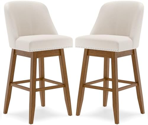 MU Counter Height Swivel Barstools, 30" Seat Height Upholstered Bar Stoo...