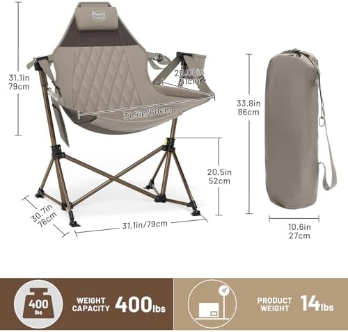 TIMBER RIDGE Hammock Camping Chair, Oversized Swinging Chair, 400lbs Load