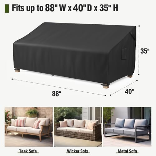 MR.COVER 3-Seater Outdoor Couch Cover, Patio Furniture Covers Waterproof, Fit...