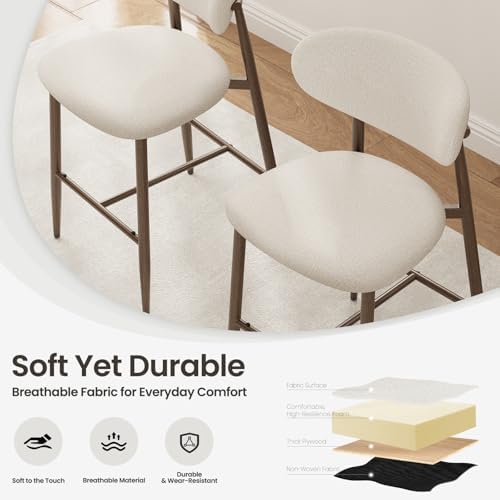 MALOL Bar Stools Set of 3, Counter Height bar stools, Kitchen Bar Stools with...