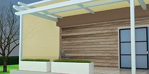 Shatex 90% Sun Shade Fabric, 8x16ft Sun-Block Net Mesh Shade with Clips for P...