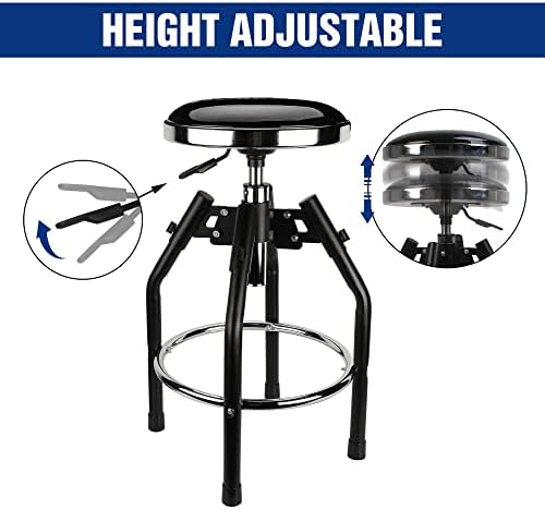 WORKPRO Heavy Duty Adjustable Hydraulic Shop Stool,Garage Bar Stool, 29in to ...