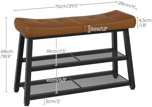 YATINEY Shoe Bench, 3-Tier Shoe Rack, Entryway Bench with Storage and Cushion...