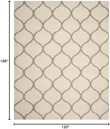 SAFAVIEH Hudson Shag Rug 10x14, Plush Trellis X-Large Ivory & Beige SGH280D