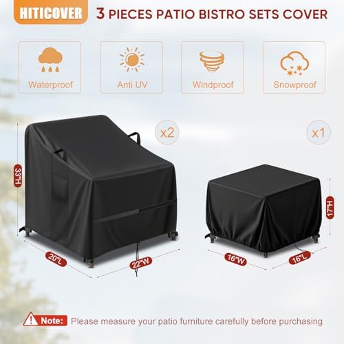 Covers for Devoko/Greesum 3 Pieces Patio Furniture Bistro Sets