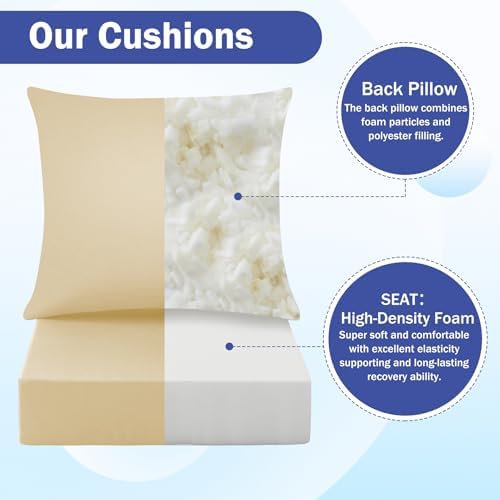 IASEAHK Outdoor Seat Cushion Set, Waterproof & Fade Resistant Patio Chair...